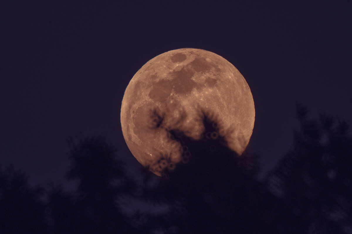 Mond in Abenddämmerung