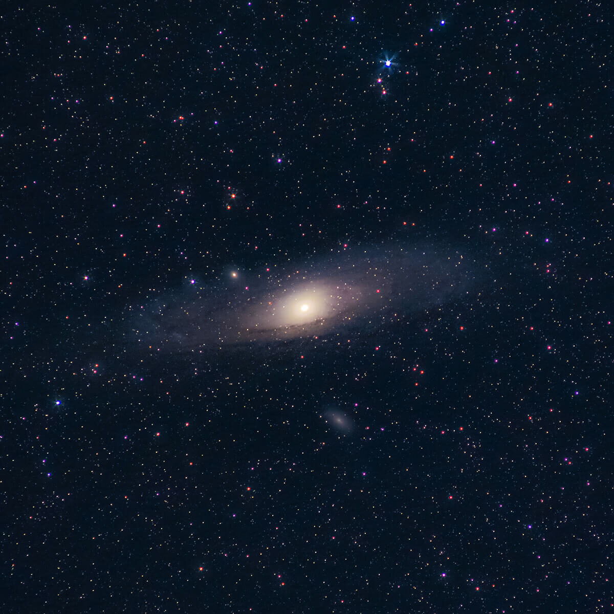 Andromedagalaxie mit dem Porst 200mm Super-Tele